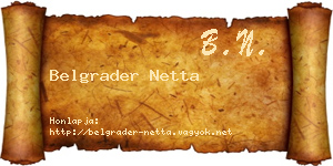 Belgrader Netta névjegykártya